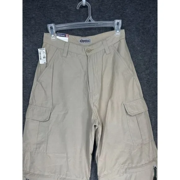 Vintage Aeropostale Cargo pants Mens 28x30‎ beige Convertible Baggy Y2K skater